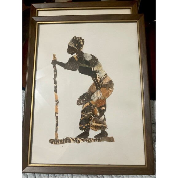 Two Vintage South African Framed Hand Crafted Butterfly Wing Art in Frames - Picture 5 of 16